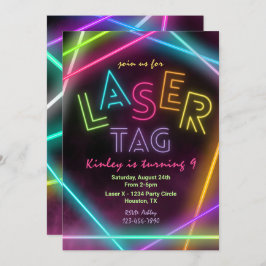 Laser Label Birthday Invitation | Label met lasers Kaart