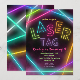 Laser Label Birthday Invitation   Label met lasers Kaart