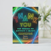 Laser Label Birthday Invitation | Laserpartij Labe Bedankkaart (Staand voorkant)