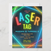 Laser Label Birthday Invitation | Laserpartij Labe Kaart (Voorkant)