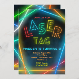 Laser Label Birthday Invitation | Laserpartij Labe Kaart