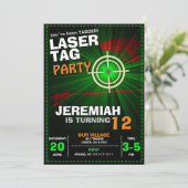 LASER LABEL BIRTHDAY INVITATION SJABLOON KAART (Staand voorkant)