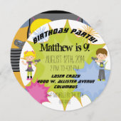 Laser Label Birthday Party Gepersonaliseerd Cirkel Kaart (Voorkant / Achterkant)