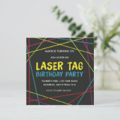 Laser Label Birthday Party Invitation Kaart (Staand voorkant)