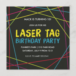 Laser Label Birthday Party Invitation Kaart