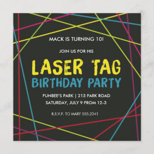 Laser Label Birthday Party Invitation Kaart