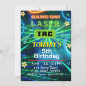 Laser Label Birthday Party Invitation Kaart (Voorkant)