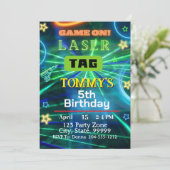 Laser Label Birthday Party Invitation Kaart (Staand voorkant)