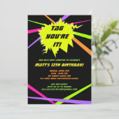 Laser Label Birthday Party Invitation Kaart (Staand voorkant)