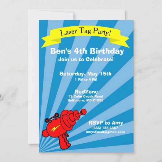 Laser Label Birthday Party Invitation Kaart (Voorkant)
