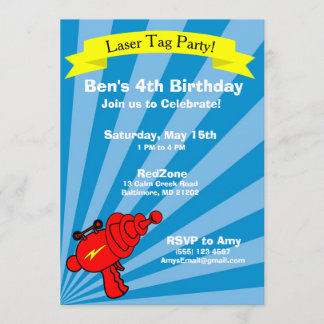 Laser Label Birthday Party Invitation Kaart