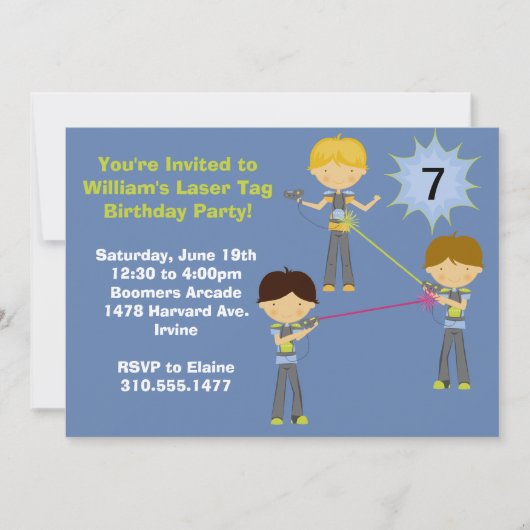 Laser Label Birthday Party Invitation Kaart (Voorkant)