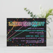 Laser Label Birthday Party Invitation Kaart (Staand voorkant)
