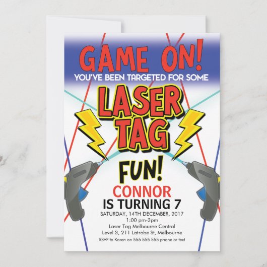Laser Label Birthday Party Invitation Kaart (Voorkant)