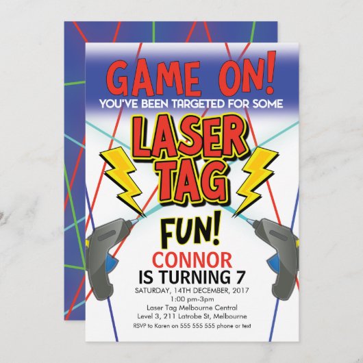 Laser Label Birthday Party Invitation Kaart (Voorkant / Achterkant)