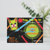 Laser Label Birthday Party Invitation Kaart (Staand voorkant)