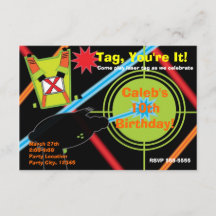 Laser Label Birthday Party Invitation