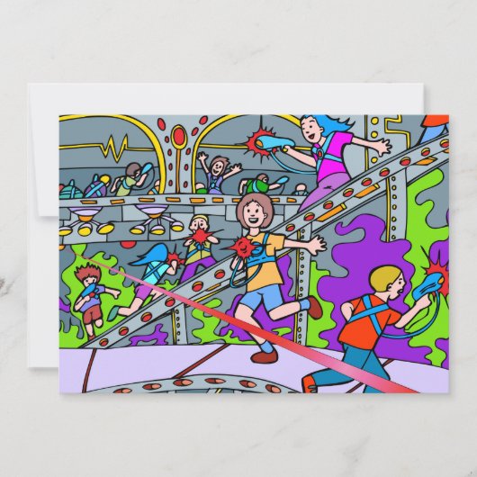 Laser Label Birthday Party Invitation Kaart (Voorkant)