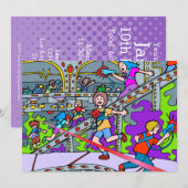 Laser Label Birthday Party Invitation Kaart (Voorkant / Achterkant)