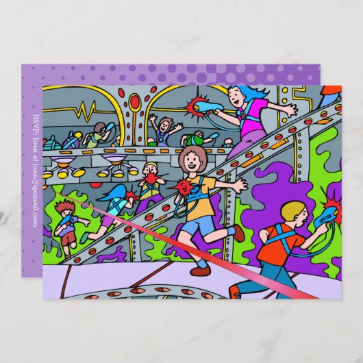 Laser Label Birthday Party Invitation Kaart (Voorkant / Achterkant)