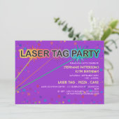 Laser Label Birthday Party Invitation | Meisje Kaart (Staand voorkant)