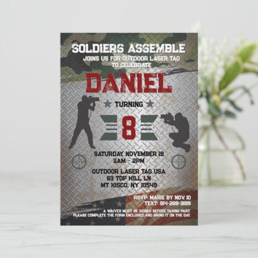 Laser Label Birthday Party Kaart (Staand voorkant)