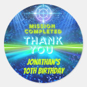 Laser Label Blauw Groen Neon Glow Boys Bedankt (Voorkant)