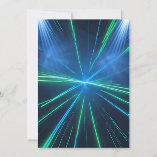 Laser Label Blauw Groen Neon Glow Boys Verjaardags Kaart (Achterkant)