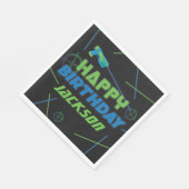 Laser Label Blue en Green Happy Birthday Servet (Hoek)