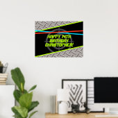 Laser Label Boy Birthday Party Persoonlijke achter Poster (Thuiskantoor)