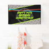 Laser Label Boy Birthday Party Persoonlijke achter Spandoek (Insitu)