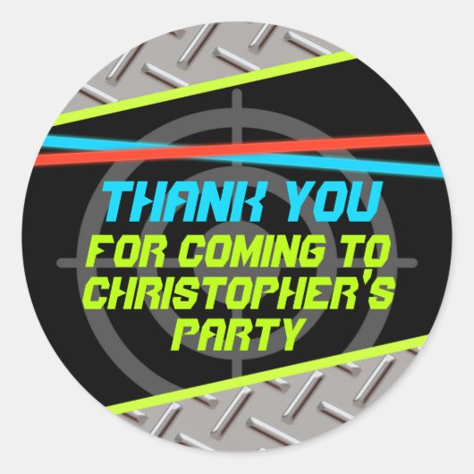 Laser Label boys Birthday Party Favor Name Bedankt (Voorkant)