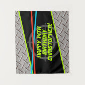 Laser Label boys Birthday Party Personated Banner Wandkleed (Voorkant)