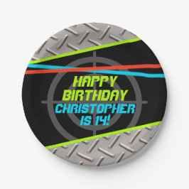 Laser Label boys Birthday Party Personated Papieren Bordje