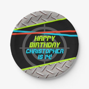 Laser Label boys Birthday Party Personated Papieren Bordje