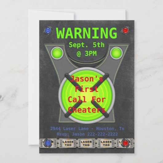 Laser Label Cheaters Birthday Kaart (Voorkant)