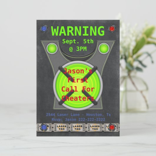 Laser Label Cheaters Birthday Kaart (Staand voorkant)