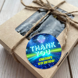 Laser Label Gaming Blauw Groen Neon Glow Dank u