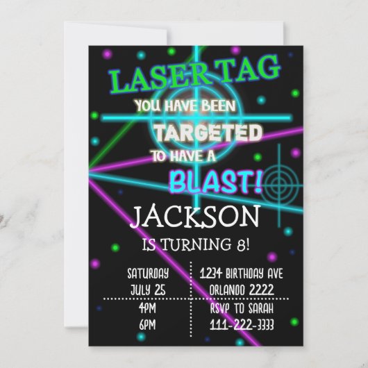 Laser Label gerichte verjaardagsuitnodiging Kaart (Voorkant)