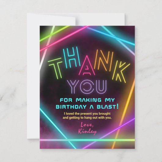 Laser Label Hartelijk dank | Meislaserpartij bij h Bedankkaart (Voorkant)