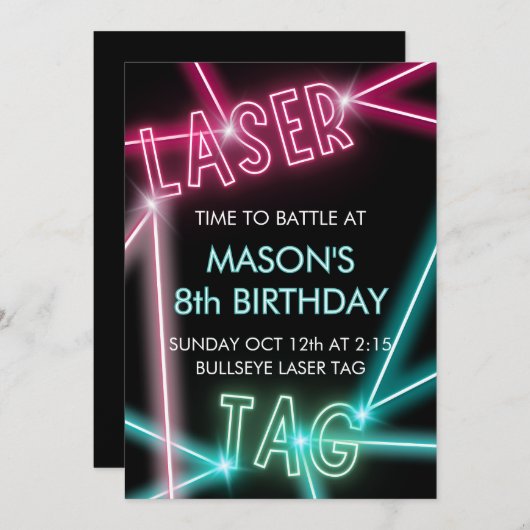 Laser Label Kind verjaardagsuitnodiging Kaart (Voorkant / Achterkant)