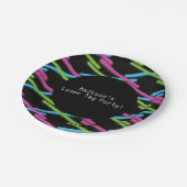 Laser Label Neon Beams Glow Fun Girls Birthday Papieren Bordje (Gekanteld)