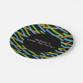 Laser Label Neon Beams Glow Party Fun Papieren Bordje (Gekanteld)