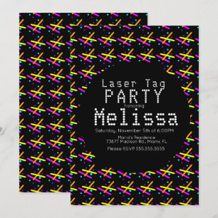 Laser Label Neon gloed in de donkere Confetti Unis Kaart