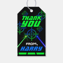 Laser Label Neon Groene en Blauwe Beams Favor Tags Cadeaulabel