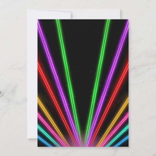Laser Label Neon Light Verjaardagsfeest Kaart (Achterkant)