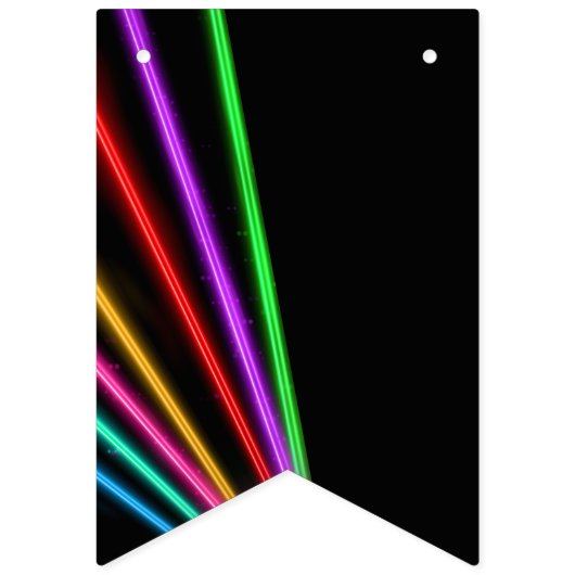 Laser Label Neon Light Verjaardagsfeest Vlaggetjes (Eerste vlag)