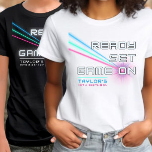 Laser Label Neon spel op ouderlijk verjaardagsfees Tri-Blend Shirt