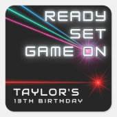 Laser Label Neon verjaardagsfeestje (Voorkant)