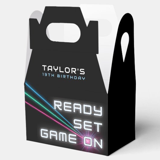 Laser Label Neon verjaardagsfeestje Bedankdoosjes (Geopend)